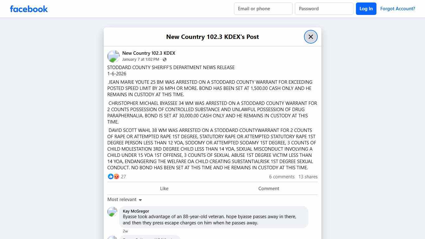 STODDARD COUNTY SHERIFF’S... - New Country 102.3 KDEX Facebook